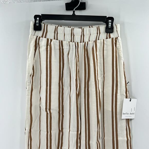 Bella Dahl Women's Pull on Linen Blend Wide Leg Pants - Tan/White - S - NWT - Picture 2 of 10